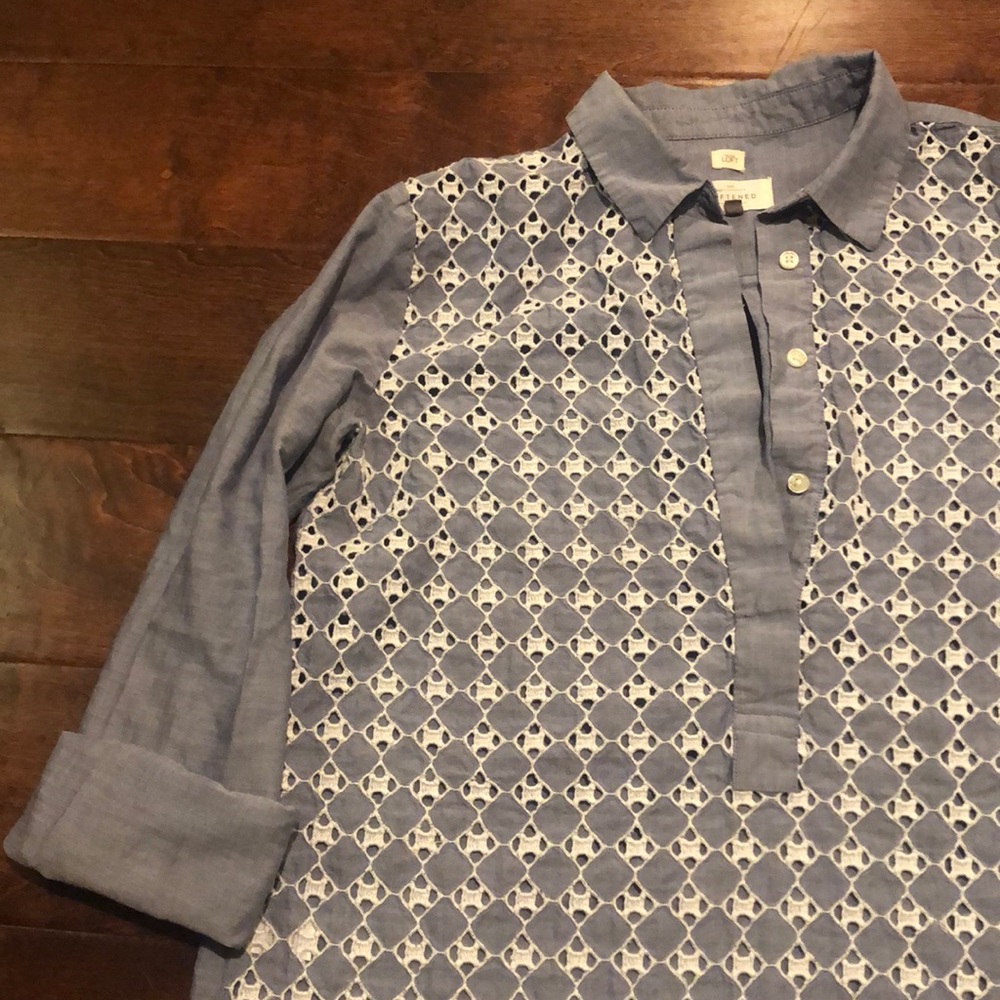 LOFT Chambray Eyelet Shirt - Picture 4 of 7